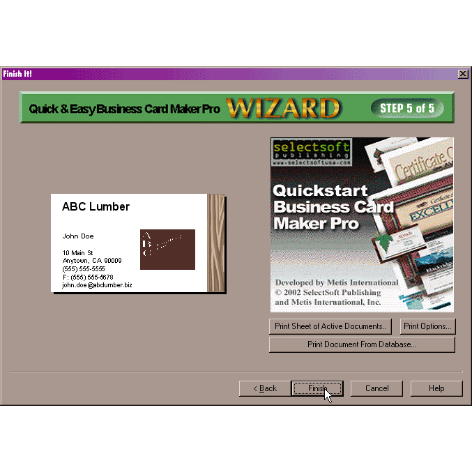Quickstart Business Card Maker Pro (Download) Selectsoft
